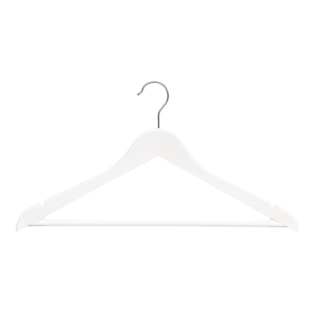 White Thick Plastic Hanger with Notches