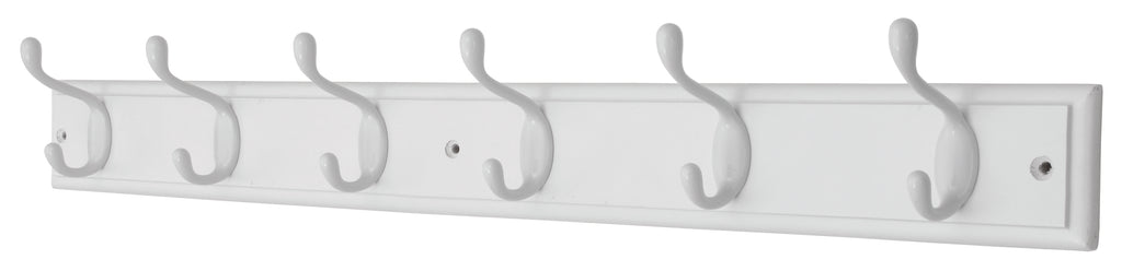 6 HD White Hooks On White Stepped - The Organised Store