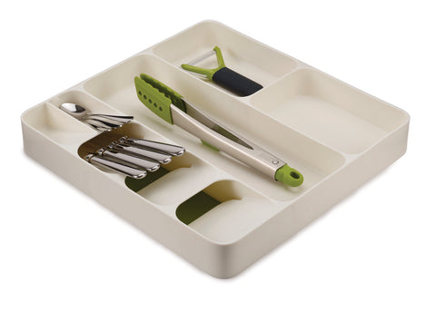 Adjustable Cutlery Tray - White Bamboo