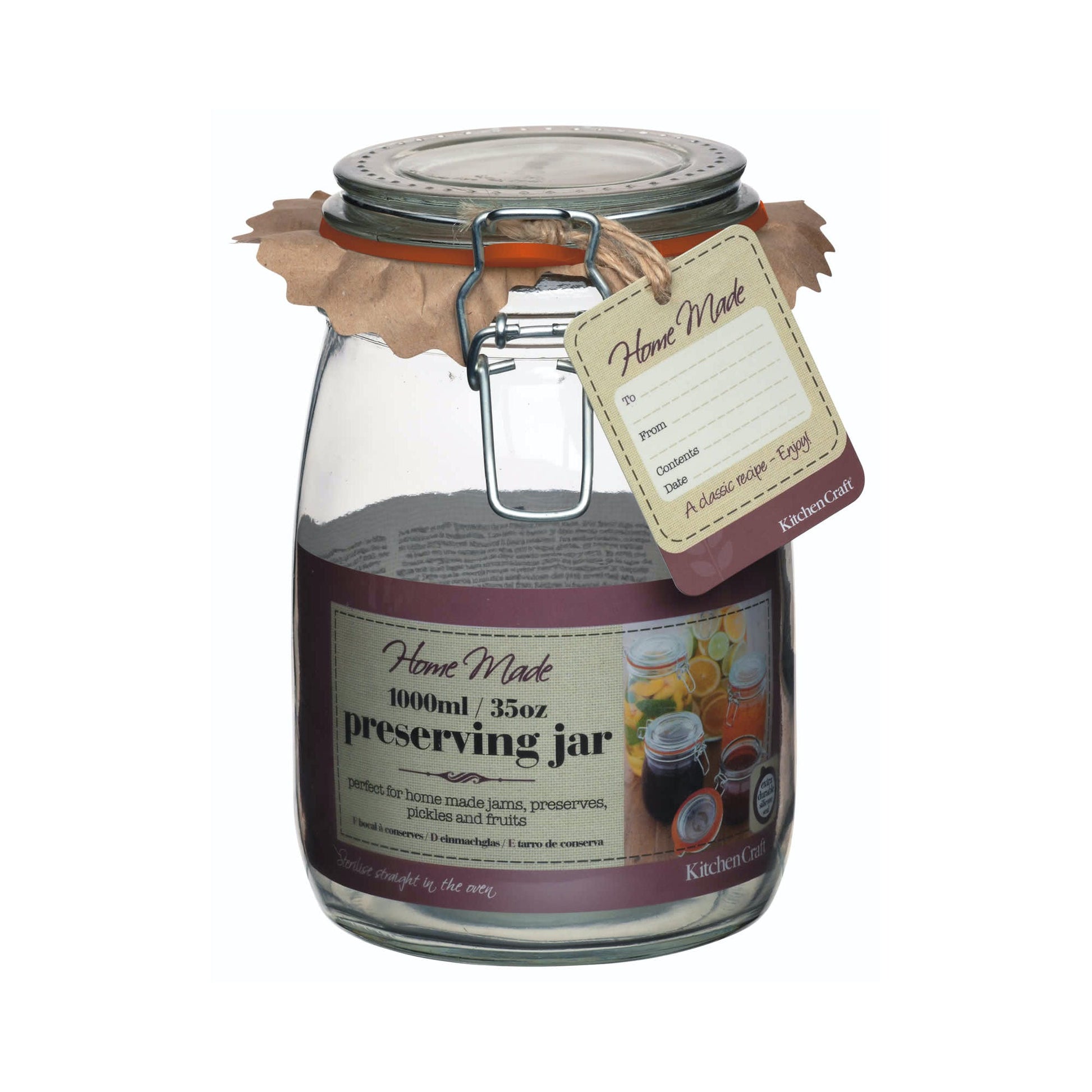Home Made Glass Preserving Jar - Various Sizes - The Organised Store