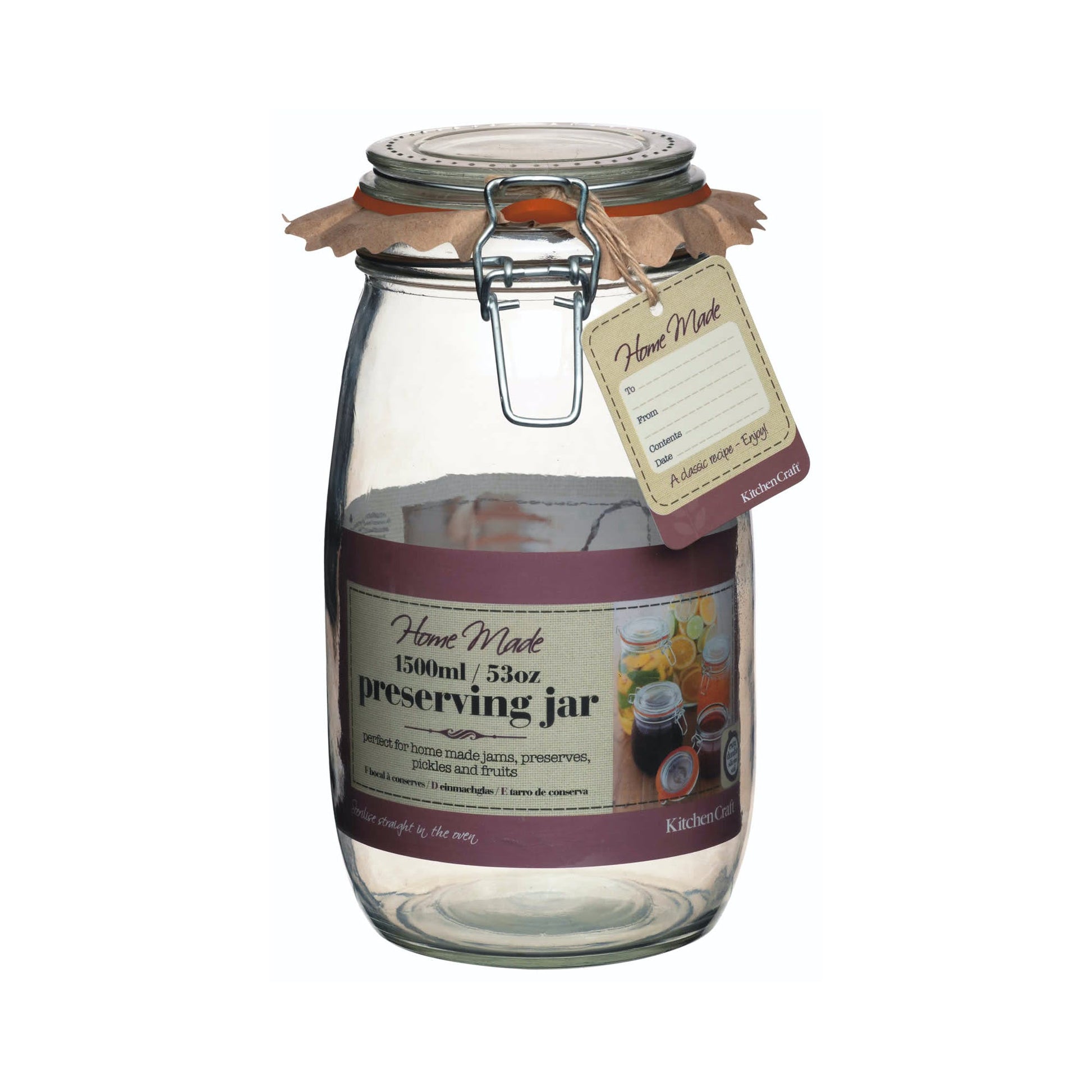 Home Made Glass Preserving Jar - Various Sizes - The Organised Store