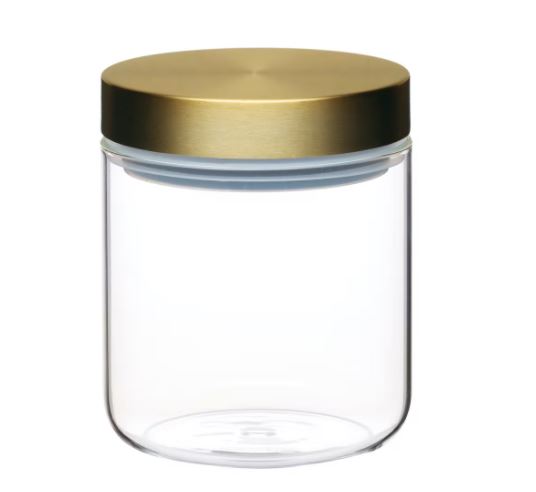 MasterClass Airtight Glass Food Storage Jar with Brass Lid - The Organised Store