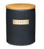 MasterClass Stoneware and Brass Effect Tea Caddy with Airtight Bamboo Lid