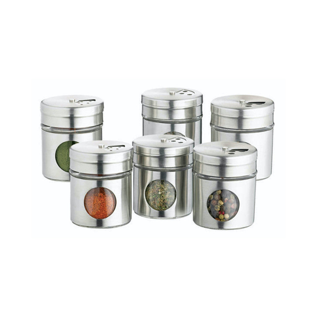 6 Stainless Steel Spice Jars