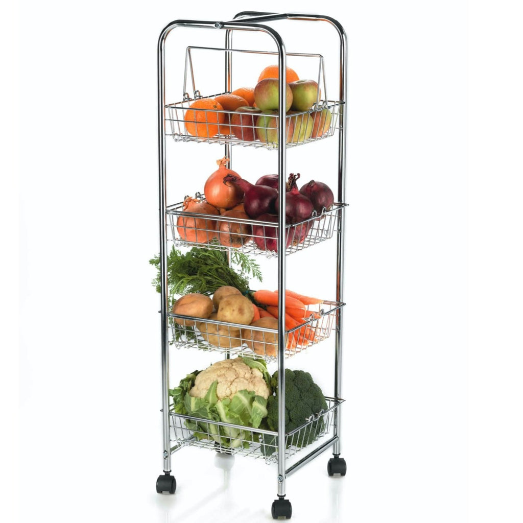 Chrome Plated Four Tier Trolley