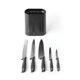 Knife Block Plus Knives- Dark Grey