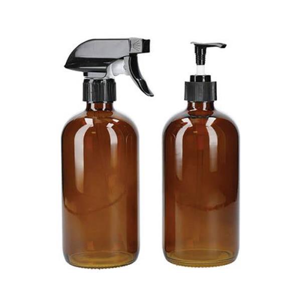 Glass bottle shop with spray pump