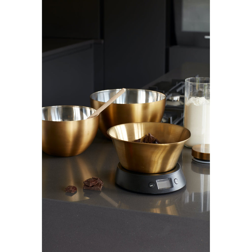 Electronic Dual Dry and Liquid Scales - Brass Finish Bowl