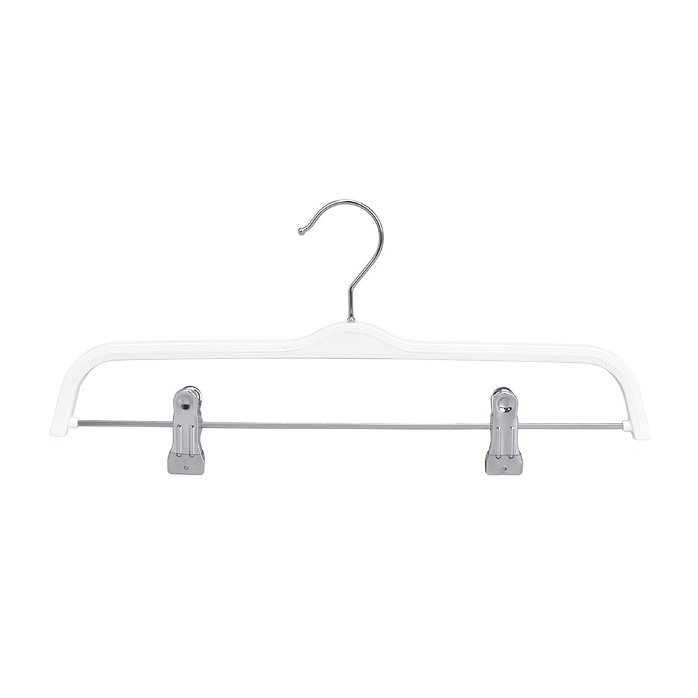 White Plastic Hanger With Clips