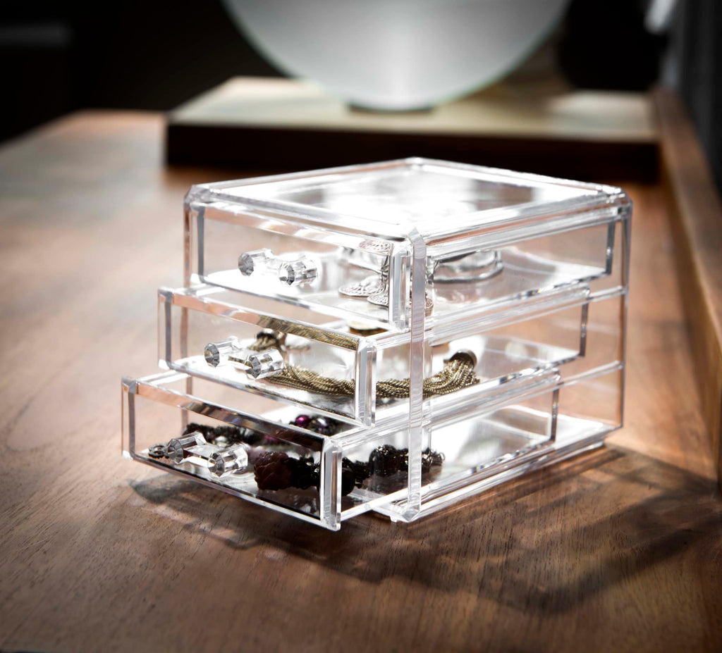 Cosmetic Organizer Box With 3 Drawers - The Organised Store