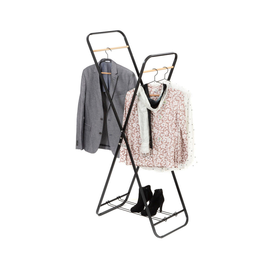 Black Clothes Rail X Shape