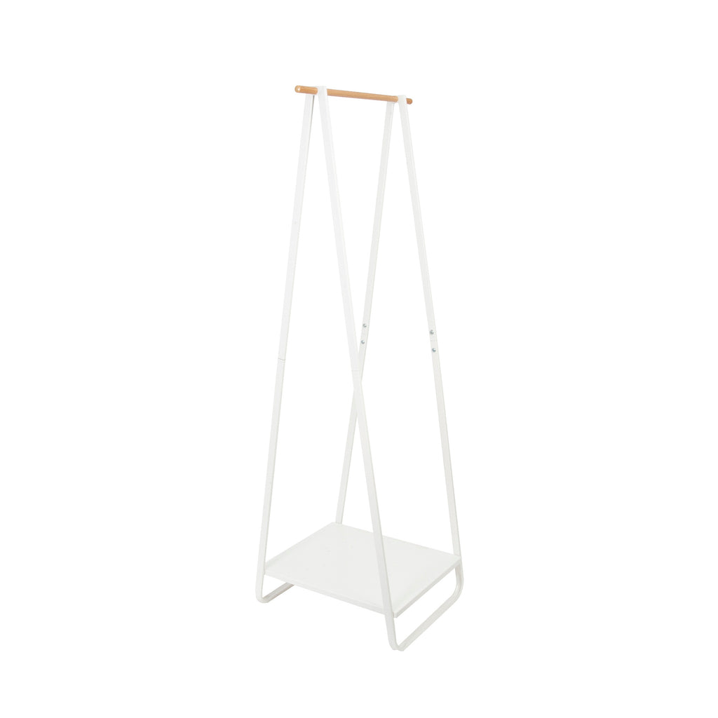 White Clothes Rail With Shelf