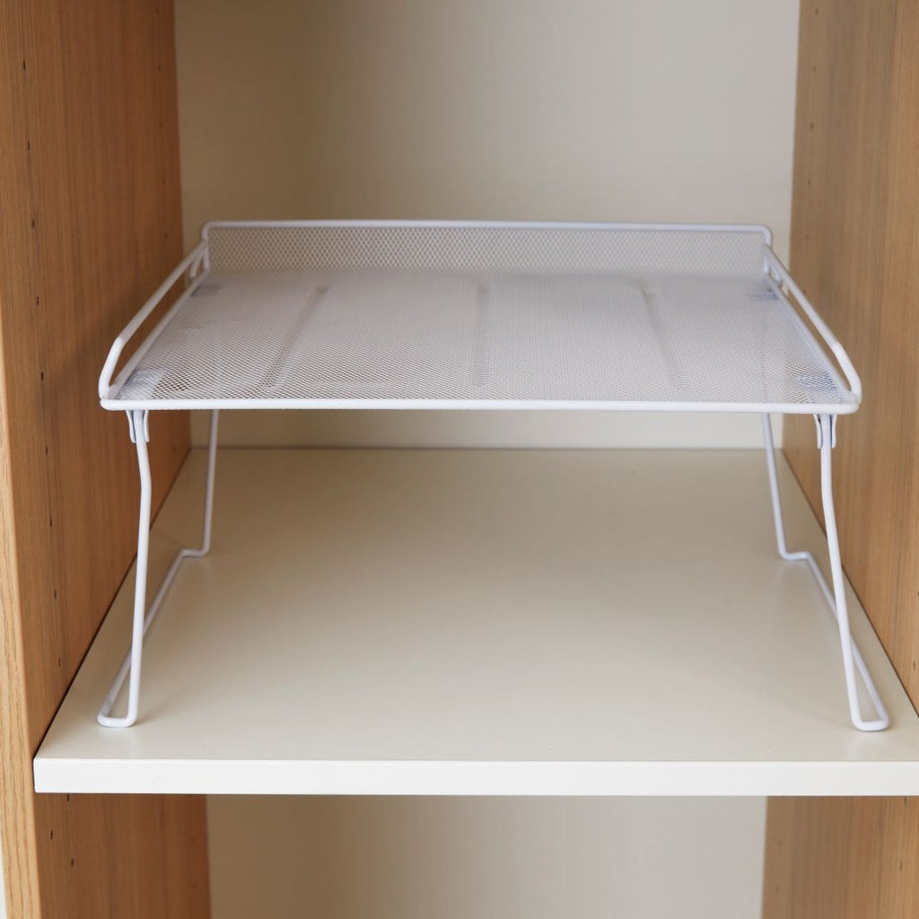 Fold and Stack Mesh Shelf- White Medium - The Organised Store