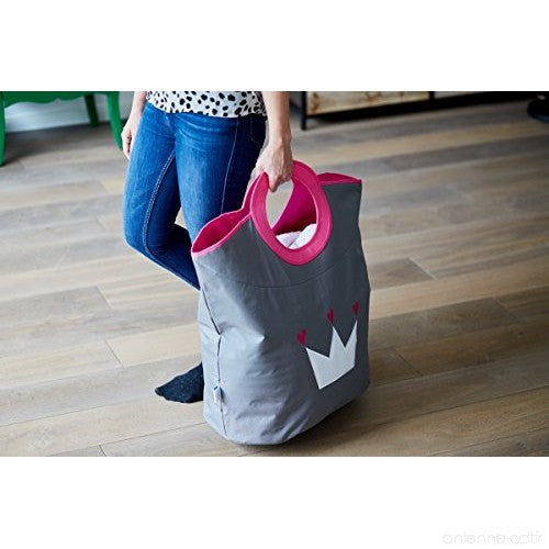 Laundry Bag Grey Pink Star - The Organised Store