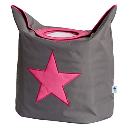 Laundry Bag Grey Pink Star - The Organised Store