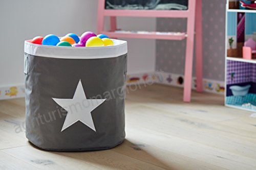 Store Basket Grey White Star - The Organised Store