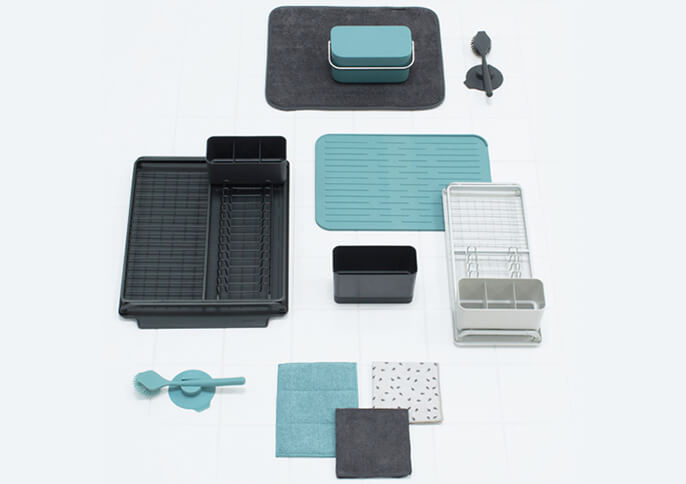 Brabantia Microfibre Dish Cloths, 30 X 30 CM,Set of 2 - Dark Grey - The Organised Store