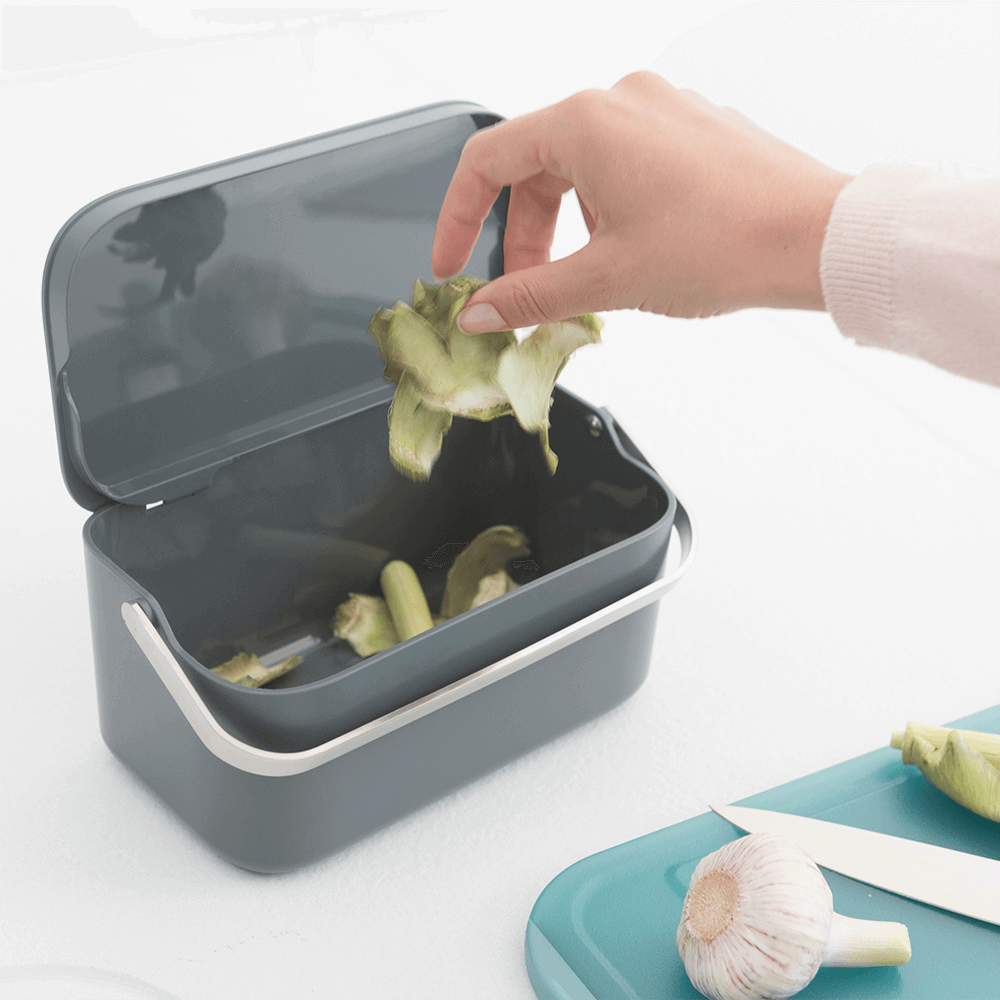 Food Waste Caddy Mint or Grey - The Organised Store