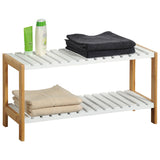 Bamboo & White Bench - The Organised Store