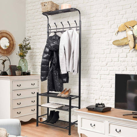 Shoe Cabinet With Seat Cushion Light Oak/Grey