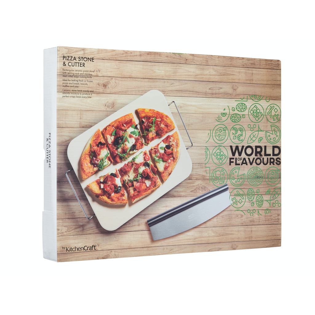 Italian Large Pizza Stone & Cutter