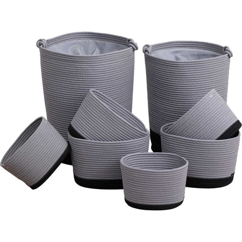 Recycle Laundry Basket - Rattan Effect - Grey