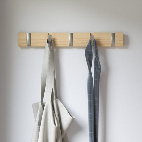 Bamboo Clothes Rack with Rail on Wheels & 2 Shelves