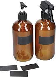 Glass Refillable Spray and Pump Bottles-Set of 2