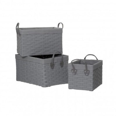 Recycle Laundry Basket - Rattan Effect - Grey