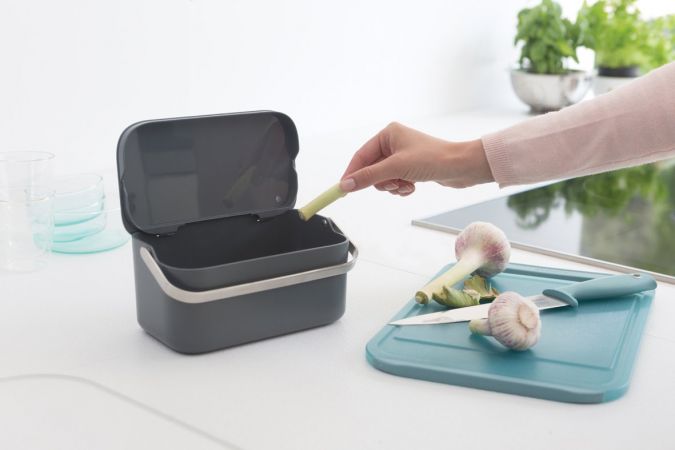 Food Waste Caddy - Jade or Grey-1.8L