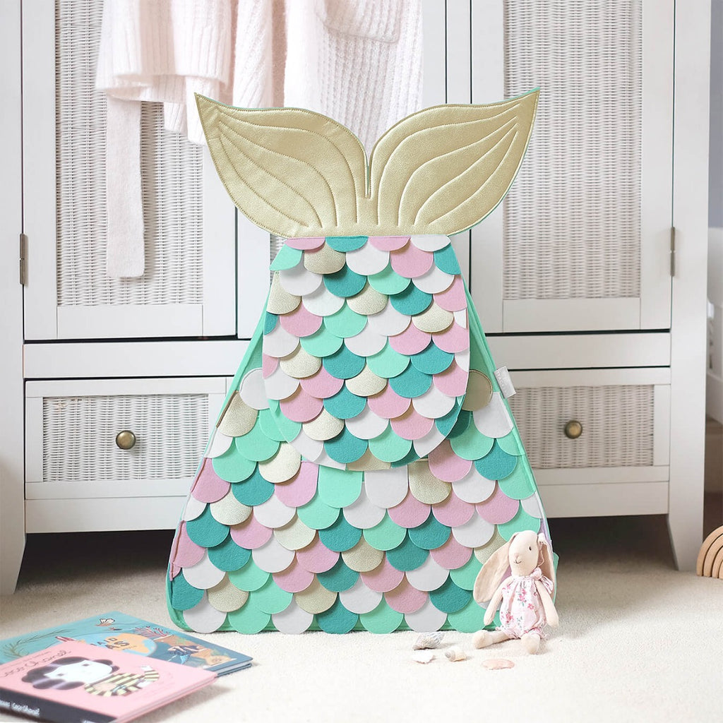 Mermaid Laundry Storage Basket & Wall Pocket