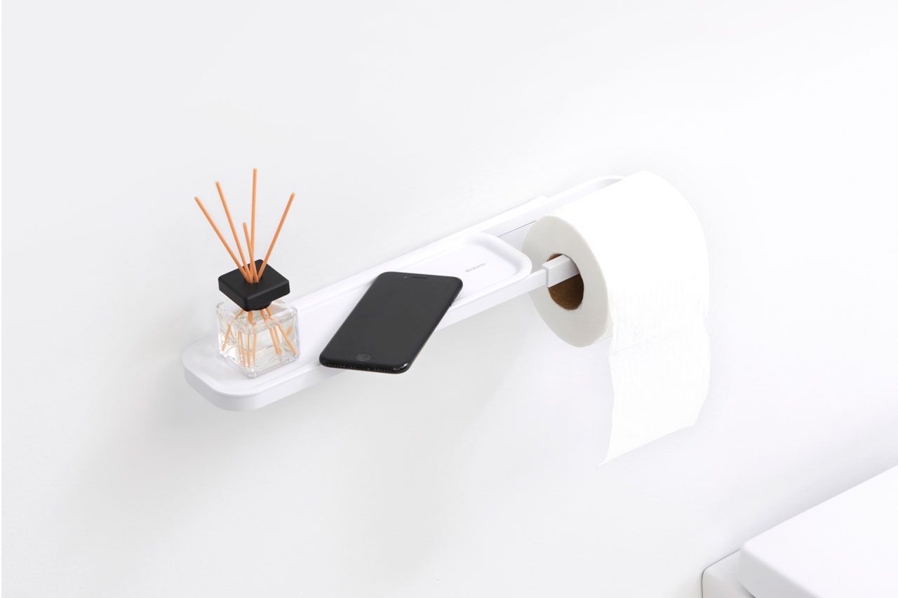 MindSet Toilet Rool Holder with Shelf-Fresh White - The Organised Store