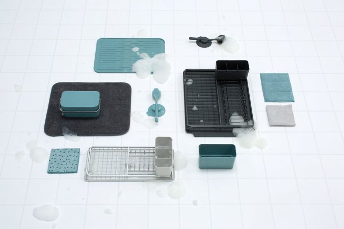 Microfibre Dish Cloths -Set of 2 - Mint & Grey - The Organised Store