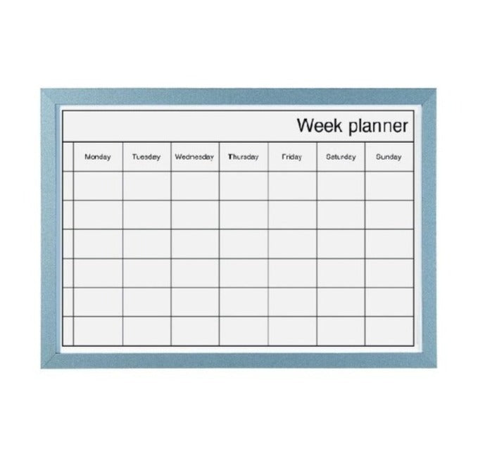 Week Planner Message Board- Light or Dark Grey Frame