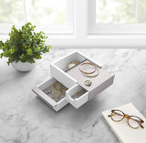 Mini Stowit Jewelry Box White Nickle - The Organised Store