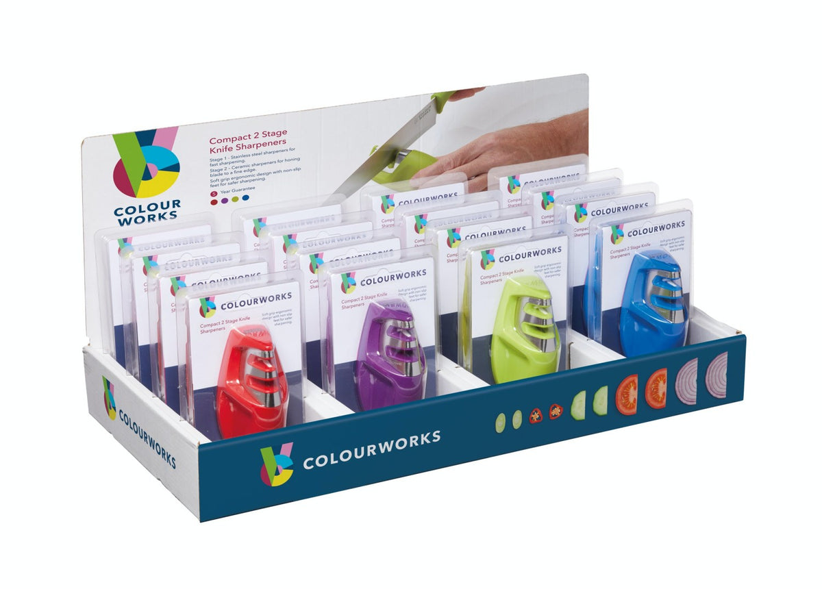 Assorted Coloured 2 Stage Compact Knife Sharpeners - The Organised Store