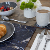 Navy Marble Pack Of 6 Premium Placemats