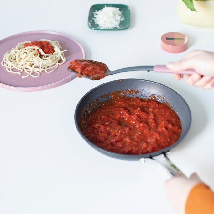 Serving Spoon Plus Scraper-Non Stick Grape Red