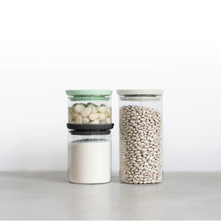 Square Stackable Canisters Mixed Size and Colour
