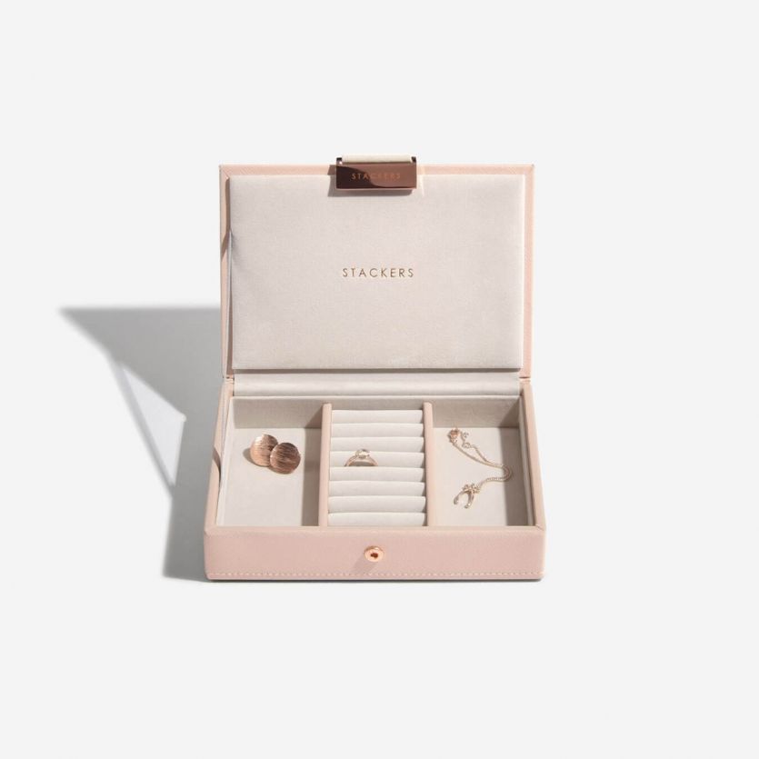 Stackers Mini Jewellery Lidded Box Taupe or Blush - The Organised Store