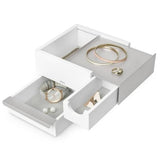 Mini Stowit Jewelry Box White Nickle - The Organised Store