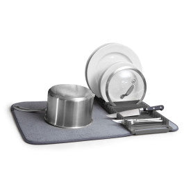 Compact Dish Drying Rack Light Grey